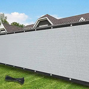 4FT X 50FT Privacy Fence Screen Heavy Duty 180 GSM Outdoor Privacy Screen Windscreen & UV Protection Mesh Shade Net Cover for Outdoor Garden Wall Yard Backyard, Include Cable Zip Ties