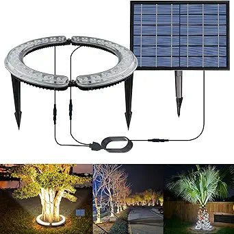 Solar Palm Tree Lights Outdoor, 12000 mAh & 32 LEDs Outdoor Yard Lighting, 6000K Uplight Landscape Spotlights Solar Powered Flood Lights for Large Tree, Yard, Landscape, Garden