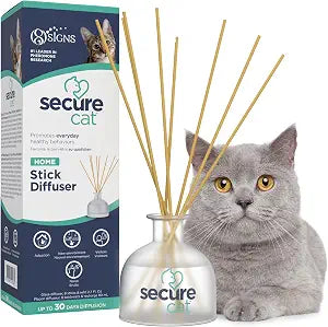 SIGNS SecureCat Calming Diffuser for Supporting Calm and Well-Being to Help Relieve Any Feeling of Anxiety or Stress, Cat Pheromone Passive Stick Diffuser Home Starter Kit
