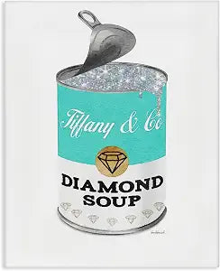 Stupell Industries Blue Pop Fashion Soup Glam, 24 x 30 Inch Canvas Wall Art