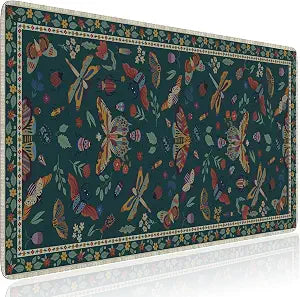 HAOCOO Large Desk Matt for Desktop, Floral Computer Pad(Dark Green)