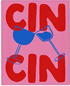 Stupell Industries Cin Cheers Plaid Phrase, 16 x 20 Inch Canvas Wall Art