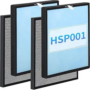 2 Sets HSP001 H13 True Hepa Replacement Filters, Compatible with HATHASPACE Air Purifier, 4 in 2 | True H13 HEPA Filter with Activated Carbon Pre-Filter.