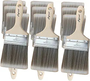 Magimate 3-Inch (76mm) Double Thick Chip Paint Brush  Versatile Wood Handle Stain Brush for Furniture, Walls, Fences, and Murals, Wide Gesso, Plaster, Polyurethane and Varnish Paintbrush - Pack of 12
