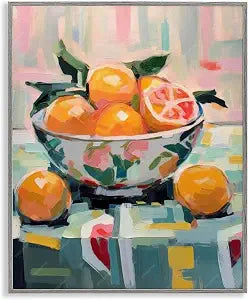 Kitchen Bowl of Oranges Still Life, 16 x 20 Inch Framed Gicle Print