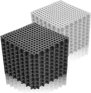 Tinideya 50 Pcs Drainage Interlocking Floor Tiles, 12'' x 12'' Soft TPE Non Slip Shower Floor Tiles for Pool Bathroom Shower Balcony Patio Locker Room Basement Stairs(Dark Gray and White)