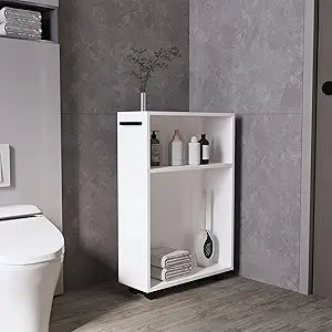 Tuhome Wiley Storage Cart with Smooth-Rolling Casters, Multipurpose Organizer with Open Shelves, Compact and Mobile Design for Flexible Storage in Kitchens, Offices, or Bathrooms