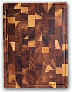 Wood Cutting Board for Kitchen,Walnut Chopping Board with Gift Box,Butcher Block Cutting Board with Juice Grooves & Handles,17"x13"x1"