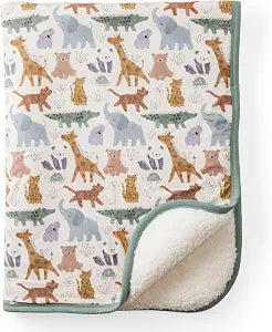 Little Sleepies Newborn Mini Blanket, Soft Viscose from Bamboo Baby Blanket for Boy & Girl Gifts, Baby Essentials, Sweet Safari, 30 inches x 40 inches