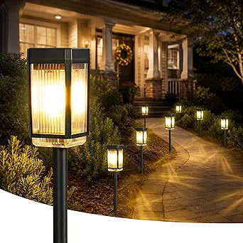 Solar Pathway Lights, 8 Pack Solar Powered Garden Lights Waterproof IP65, 3 Brightness Modes 10-40 LM Outdoor Light for Lawn Patio Walkway Driveway Decor Landscape Lighting (Warm White)