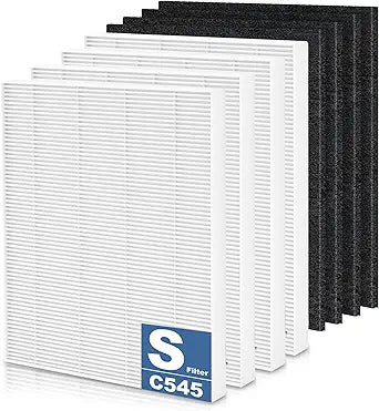 8 Pack C545 Replacement HEPA Filter S Compatible with Winix C545 Air Purifier, Replaces Part 1712-0096-00 and 2522-0058-00, Only