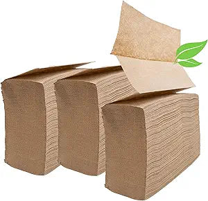 Brown Unbleached Z-Fold Paper Towels  1000ct | Commercial Multifold Paper Towels for Dispenser | All-Natural, Bleach-Free, Tri-Fold Recycled Disposable Hand Towels for Bathroom & Kitchen Use