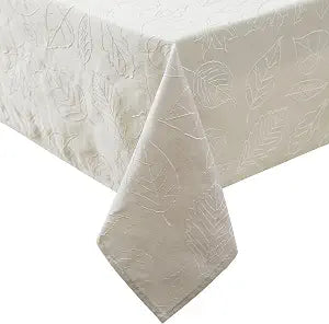 Laura Ashley Raised Embroidered Tablecloth, 60" x 84", Maple Taupe