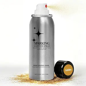 Hair and Body Glitter Spray - Long-Lasting Face Glitter, Body Shimmer & Hair Spray, Quick-Drying Spray Glitter, Concert, Festival, Prom - Glitter Hairspray for Men Women, Gold, 100ml