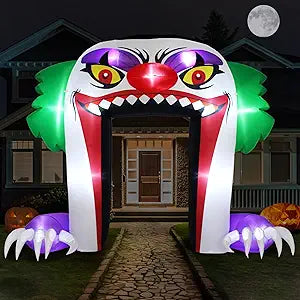 ZPISF Giant 10 FT Halloween Inflatables Clown Archway Outdoor Decorations, Scary Halloween Arch Blow Up Yard Decorations for Front Yard Lawn Garden Decor