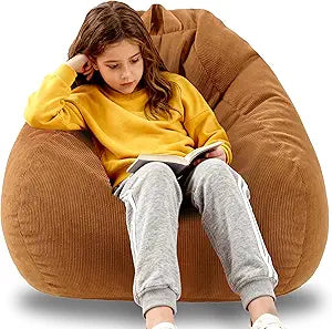 Bean Bag Chairs for Kids Chair Round Sofa Memory Foam Filling Reading Gaming Sofa for Living Room Bedroom