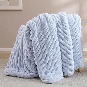 Smoofy Light Blue Throw Blanket for Couch  Luxury Faux Rabbit Fur Blanket, Ultra Soft Fluffy Plush Fuzzy, Lightweight Warm Cozy Blanket for Bed Sofa, Aesthetic Room Decor Gift for Women 50"x60"