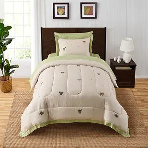 Kids Jungle Safari Comforter Set Twin Size  Bed in a Bag with Savanna Animals, Sheets, Pillowcases & Shams  Soft Bedding with Lions, Giraffes, Elephants, and More  Boys or Girls Bedroom Decor