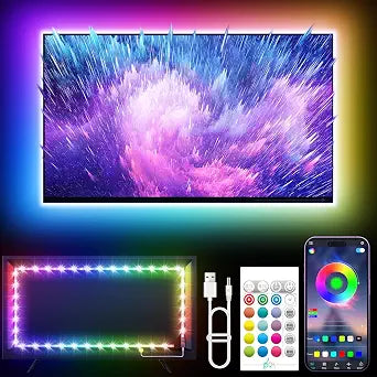 KANTUTOE LED Lights for TV, 16.4ft LED Lights for 45-75 Inch TVs, RGB TV Backlight Behind, Music Sync Bluetooth APP & Remote Control Strip Lights USB Powered for Bedroom, Gaming, Home Dcor