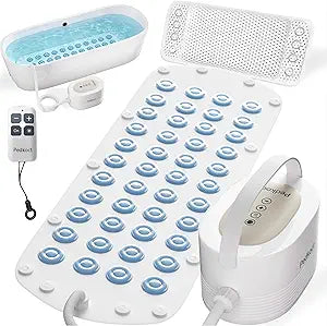 Bubble Bath Massager Mat for Bathtub, 47.2" x 15.8" Full-Body Warm Air Spa with 6-Level Adjustable Bubbles, Waterproof Design, Remote Control, For Stress, Muscle Relief (For Smooth Tubs Only)