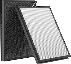 Leemone EverestAir Replacement Filter for LEVOIT EverestAir/EverestAir-P Air Purifier, True HEPA, High Efficiency Granules Activated Carbon, EverestAir-RF, 2 Pack