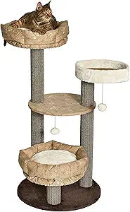 Midwest Homes for Pets 47.7-Inch Feline Nuvo Summit Fashionable Cat Tree with Removable Lounging Cat Bed, Brown & Tan (139S-TN)
