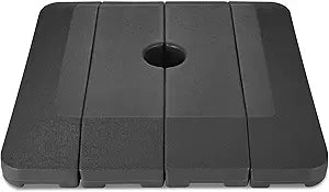 FLAME&SHADE 380lbs Cantilever Umbrella Base - Fillable Water or Sand Heavy Duty Outdoor Patio Offset Umbrella Base Stand for Cross Base, Garden, Pool, Lawn, Yard