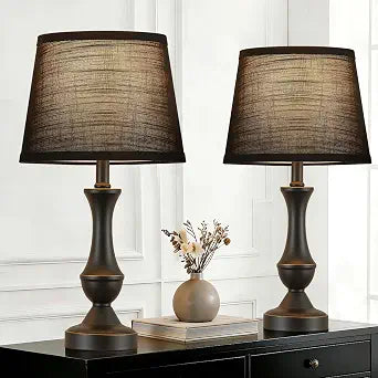 Table Lamp Set of 2, 19" Mordern Bedside Lamps for Living Room & Bedroom