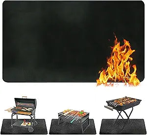 Ogrmar 90 x 52 Inch Under Grill Mats for Outdoor Grill, Indoor Fire Pit/Fireplace Mat, Waterproof Oil-Proof Grill Floor Pads, BBQ Mat Protector for Deck, Patio and Grass (90 * 52 Inch)