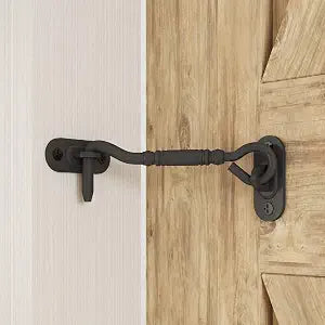 skysen 4 Privacy Hook Latch for Sliding Barn Door, Black(2802)