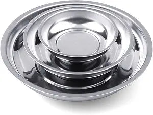 HORUSDY Magnetic Tray | 3-Piece | Round Magnetic Parts Tray | 3 Inch 4 Inch 6 Inch Magnetic Tray for Mechanic's | Stainless Steel