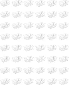 Sterilite Storage Basket, Plastic Basket to Organize Closets, Shelves or Countertops in the Kitchen or Bathroom, White, 48-Pack