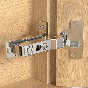 Onemake 8 Pack 110 Face Frame Inset Cabinet Hinges, Soft Closing 3D Adjustment, Clip On Plate, Smooth Slow Close Concealed Hidden Replacement, Easy Installation, Insert Hardware for Kitchen Cupborad