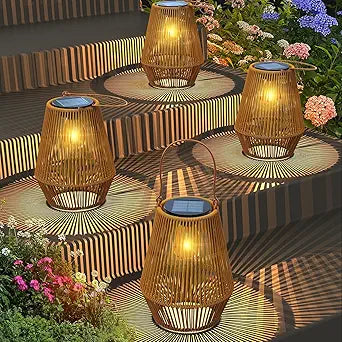 Solar Lanterns, KagoLing Solar Lanterns Outdoor Waterproof Gifts for Women Hanging Lights Outdoor Waterproof Lamp Lights Decoration for Outside Garden,Yard,Patio,Porch,Trees,Lawn,Pathway Decor, 4 Pack
