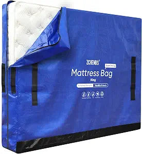 Mattress Bags for Moving, King Mattress Storage Bag with Handles and Zipper, Waterproof Heavy Duty Drag-Resistant Reusable Mattress Protector Cover for Moving, Blue, King