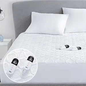 California King Heated Mattress Pad - Degrees of Comfort Electric Bed Warmer with Dual Controllers, 6 Heating Levels, 10-Hour Auto Shut-Off, Breathable Air-Layer, 72" x84