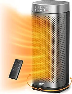 DREO Space Heaters for Indoor Use, 16 Inch Fast Heating Portable Heaters with Remote, 12H Timer, 70┬░ Oscillation, Overheat Protection, Safety Heat, Large PTC Ceramic Electric for Bedroom Home Office