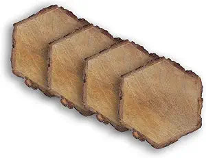 Coasters Set of 4  4" x 4" Heat-Resistant Drink Coasters for Dining Table Set  Modern, Farmhouse & Boho Decor  Protects Surfaces from Spills & Heat  Kitchen & Dining Room Table Accessories