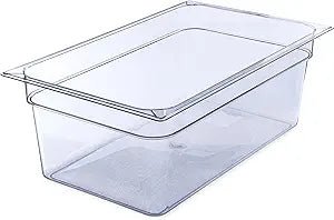 Carlisle FoodService Products StorPlus Food Storage Container Full Size Food Pan for Serving and Storing Hot or Cold Food, 25.9 Qt, 6 Count, Clear