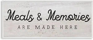 Meals and Memories Kitchen Sign, 13 x 30 Inch Framed Gicle Print