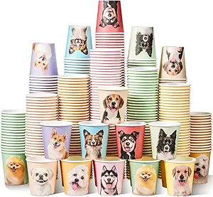 Irenare 500 Pcs 5 oz Paper Cups Bulk Dog Party Disposable Bathroom Cups Small Mouthwash Cup Puppy Disposable Paper Cups Hot Cold Beverage Drinking Cup for Travel Holiday Picnic Birthday Party Supplies