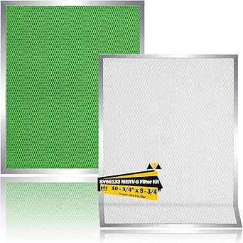 SV66133 HRV Air Exchanger Filter Kit 10-3/4" x 8-3/4" 2 Packs MERV-8 Washable Compatible with Broan Nutone AI series Replacement VM. AVS Air Exchangers Fites and V.EE ERV 130 Air exchanger