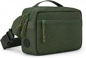 Dog Walking Bag, Treat Pouch & Poop Bag Holder, Crossbody Bag, Olive Green | Crossbody dog walking bag, hands-free. PEVA-lined treat pouch, poop bag holder, leash hook. Water-resistant, 4-50 in. strap