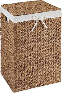 Best Choice Products Large Laundry Hamper w/Lid, Handwoven Laundry Basket, w/Removable Liner & Built-in Handles for Bathroom, Bedroom & Laundry Room, 26 Gal - Chestnut