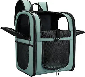 Apollo Walker Dog & Cat Carrier Backpack for 4-18lb Pets - Ventilated Safe Design with Padded Back Support, Breathable Mesh Pet Backpack for Hiking, Travel, Outdoor (Blue)