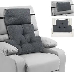 ROYALAY 2 Pcs Neck Pillow Lumbar Support for Recliner, Back Pillow for Chair with Adjustable Headrest Pillow, Back Rest Pillow for Office Chairs, Recliners,Sofa, Couch