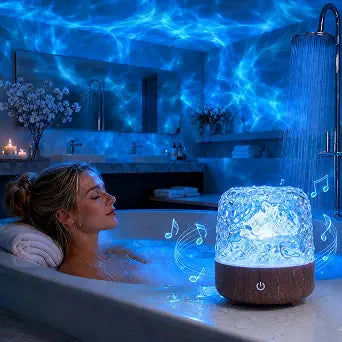 Waterproof Shower Light with Bluetooth Speaker, Rechargeable Bathroom Lamp