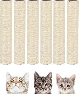 BNOSDM 6 Pack 15x2.75 M8 Cat Tree Scratching Post Replacement Parts for Indoor Cats Tower Rope Scratch Poles Refill Sisal Pole Part for Refurbishment Accessories Spare