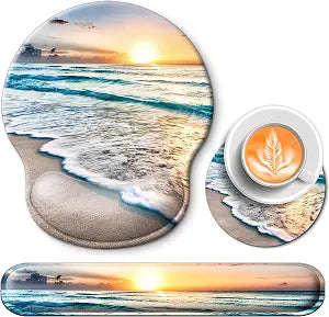 Mouse Pad and Keyboard Wrist Rest Support,Ergonomic Mouse Pad Set