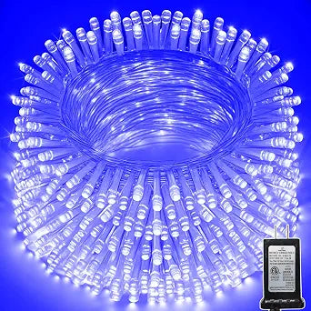 393 FT Christmas Lights 1000 LED Xmas Lights Outdoor Christams String Lights Waterproof 8 Modes & Timer, Fairy Lights Plug in for Weeding, Patio, Party, Holiday,Christmas Decor (Blue)